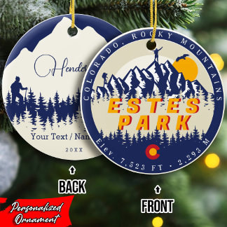 Ornamento De Cerâmica Estes Park Colorado Flag Mounts Caminhando de Souv