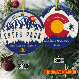 Ornamento De Cerâmica Estes Park Colorado Flag Souvenir Pico de Montanha