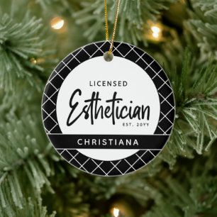Ornamento De Cerâmica Esteticista Cosmetologista Licenciada Personalizad