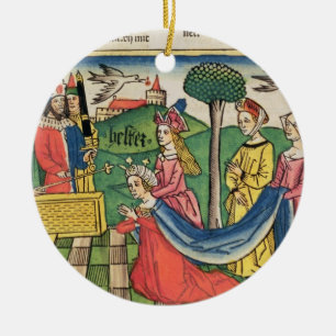 Ornamento De Cerâmica Esther 2 15-18, Esther é escolhida ser rainha pel