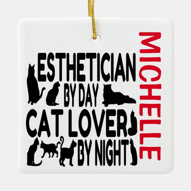 Ornamento De Cerâmica Esthetician ama gatos como personalizados (Frente)