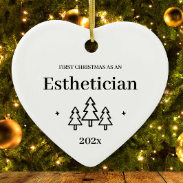 Ornamento De Cerâmica Estheticista 2025 Primeiro Natal