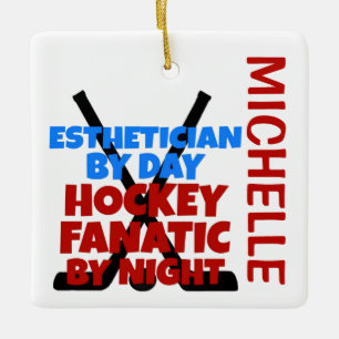 Ornamento De Cerâmica Estheticista ama o CLIENTE de Hockey