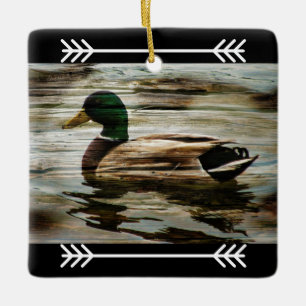 Ornamento De Cerâmica Estilo de Algodão do Pato de Mallard