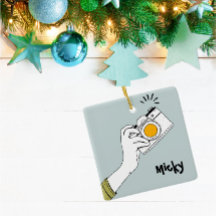 Estilo de desenho animado clicando em uma câmera O