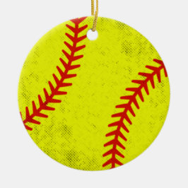 Ornamento De Cerâmica Estilo de Jogo de Softball Retro Athletic Fastpitc