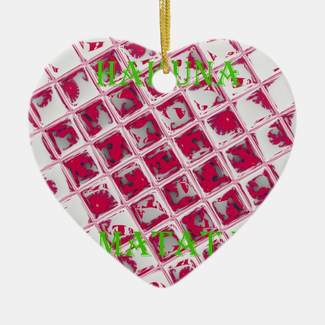 Ornamento De Cerâmica Estilo de Matata Red Hakuna (Frente)