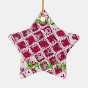 Ornamento De Cerâmica Estilo de Matata Red Hakuna