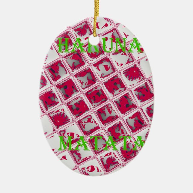 Ornamento De Cerâmica Estilo de Matata Red Hakuna (Frente)