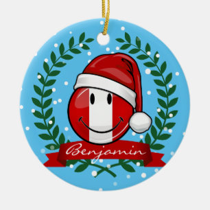 Ornamento De Cerâmica Estilo de Natal da Bandeira do Peru