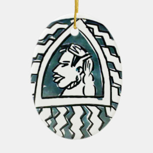 Ornamento De Cerâmica Estilo de Triângulo Azul de Hakuna Matata.png
