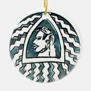 Ornamento De Cerâmica Estilo de Triângulo Azul de Hakuna Matata.png