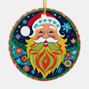 Ornamento De Cerâmica Estilo Hippie Papais noeis Groovy Natal Duplos