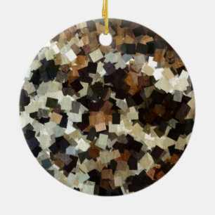 Ornamento De Cerâmica Estilo Leopardo Padrão Quadrado Preto Marrom