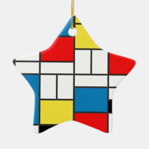 Ornamento De Cerâmica Estilo Mondrian