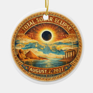 Ornamento De Cerâmica Estilo Mosaico 2027 Eclipse