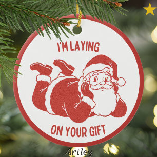 Ornamento De Cerâmica Estilo Retro Sujo Papais noeis Nojentos Natal