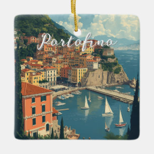 Ornamento De Cerâmica Estilo Vintage Portofino Genova Itália