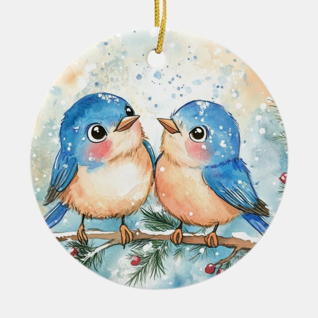 Ornamento De Cerâmica Estilos Coloridos Únicos, Natal (Frente)