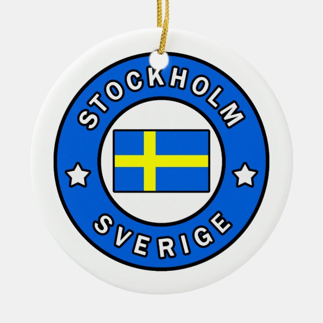 Ornamento De Cerâmica Estocolmo Sverige (Frente)