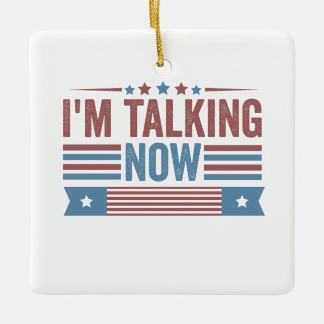 Ornamento De Cerâmica Estou a falar agora do debate presidencial de Trum (Frente)