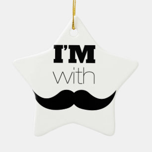 Ornamento De Cerâmica Estou Com Bigode