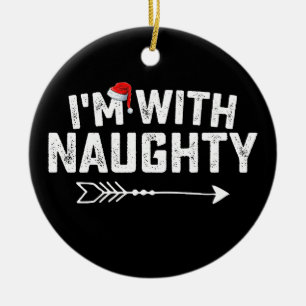 Ornamento De Cerâmica Estou com Casais de Natal malvados