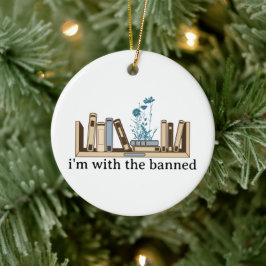 Ornamento De Cerâmica Estou com os livros proibidos - Engraçado