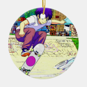 Ornamento De Cerâmica Estou Fazendo Isso - Jovem Skatista