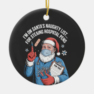 Ornamento De Cerâmica Estou na lista de travessos do Papai Noel por roub