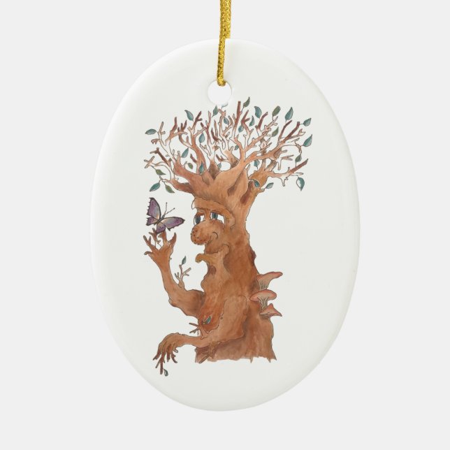 Ornamento De Cerâmica Estou sempre feliz em fazer um novo amigo! (Frente)