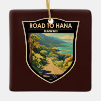 Estrada para Hana Maui Hawaii Viagem Art Vintage