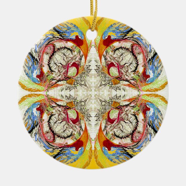 Ornamento De Cerâmica Estreitando o padrão de fantasia da eternidade (Frente)