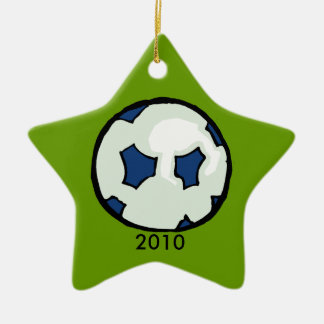 Ornamento De Cerâmica Estrela 2010 da bola de futebol