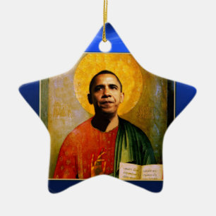 Ornamento De Cerâmica Estrela azul da safira de SANTOBAMA
