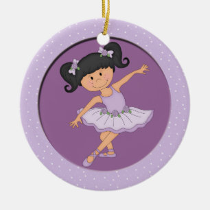 Ornamento De Cerâmica Estrela bonito do balé da bailarina 3 do Lilac
