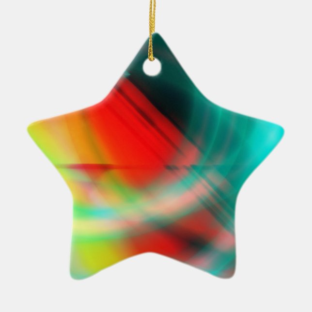 Ornamento De Cerâmica Estrela da Árvore de Natal (Frente)