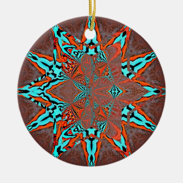 Ornamento De Cerâmica Estrela da Complexidade do Futuro (Frente)