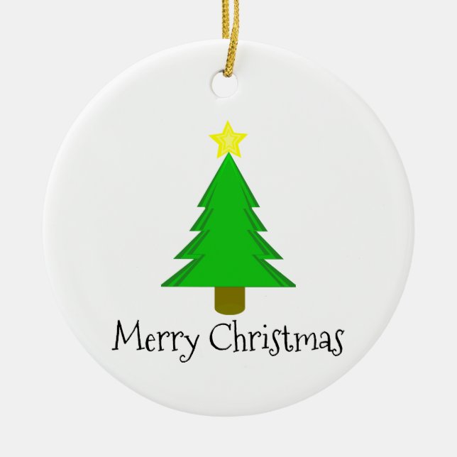 Ornamento De Cerâmica Estrela de Árvore de Natal (Frente)