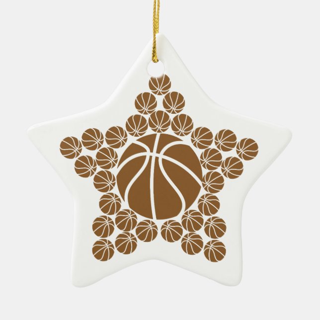 Ornamento De Cerâmica Estrela de Basquete (Frente)