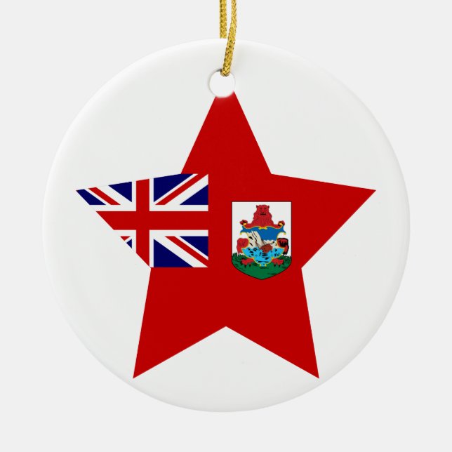 Ornamento De Cerâmica Estrela de Bermuda (Frente)