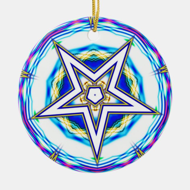 Ornamento De Cerâmica Estrela de cinco pontas (Frente)