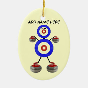 Ornamento De Cerâmica Estrela de Curling Personalizada