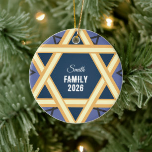 Ornamento De Cerâmica Estrela de Davi personalizada