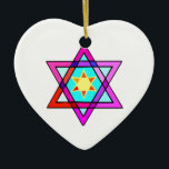 Ornamento De Cerâmica Estrela de David<br><div class="desc">Presentes judaicos e ideias do presente com a estrela de David judaica do vitral.</div>
