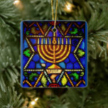 ORNAMENTO DE CERÂMICA ESTRELA DE DAVID E MENORAH HOLIDAY ORNAY<br><div class="desc">FOTO</div>