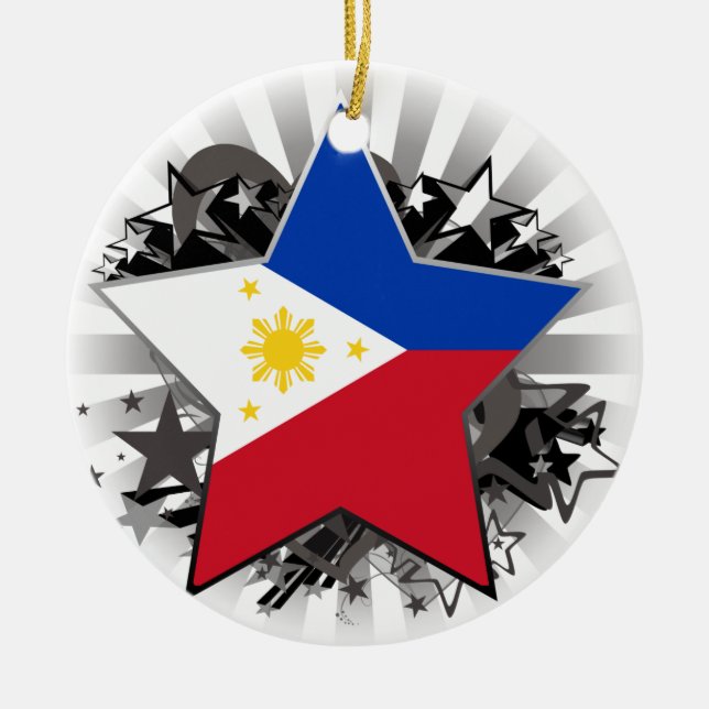 Ornamento De Cerâmica Estrela de Filipinas (Frente)