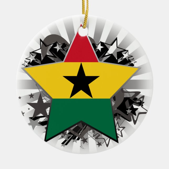 Ornamento De Cerâmica Estrela de Ghana (Frente)