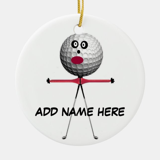 Ornamento De Cerâmica Estrela de Golfe Personalizada (Frente)