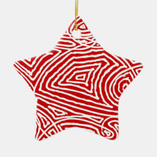 Ornamento De Cerâmica Estrela de impressão digital (um lado)